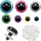 52PCS Glitter Safety Eyes for Amigurumi – 12mm to 30mm Assorted Colors, Plastic Doll Eyes with Washers for Crochet, Stuffed Animals, Puppets, and DIY Crafts